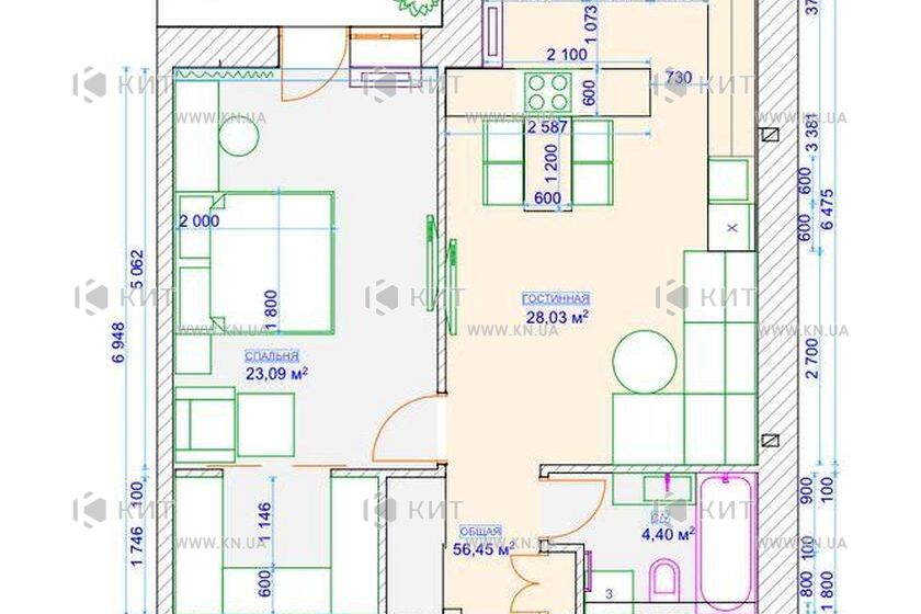 Продажа квартиры Харьков, Клочковская, 56.6м²