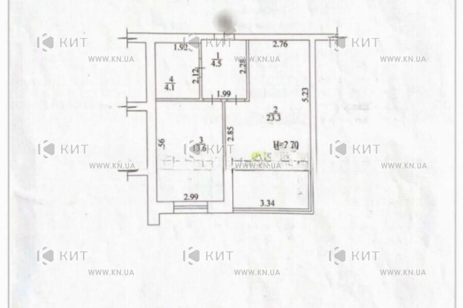 Продаж квартири Харків, ЮЖД, Центр. ринок, 45.5м²