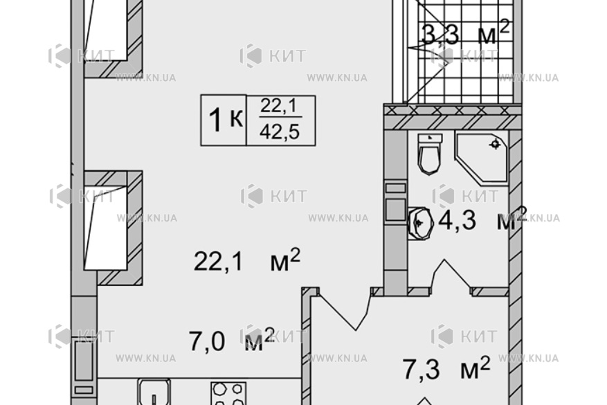 Продаж квартири Харків, Центр, 42.5м²