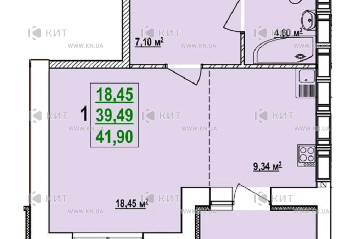Продаж квартири Харків, Спорт.Гагар.Повст., 42.1м²